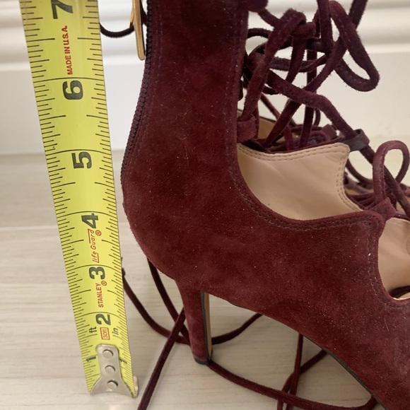 Vince Camuto Burgundy/Wine Suede Lace Up Heels - Picture 5 of 5